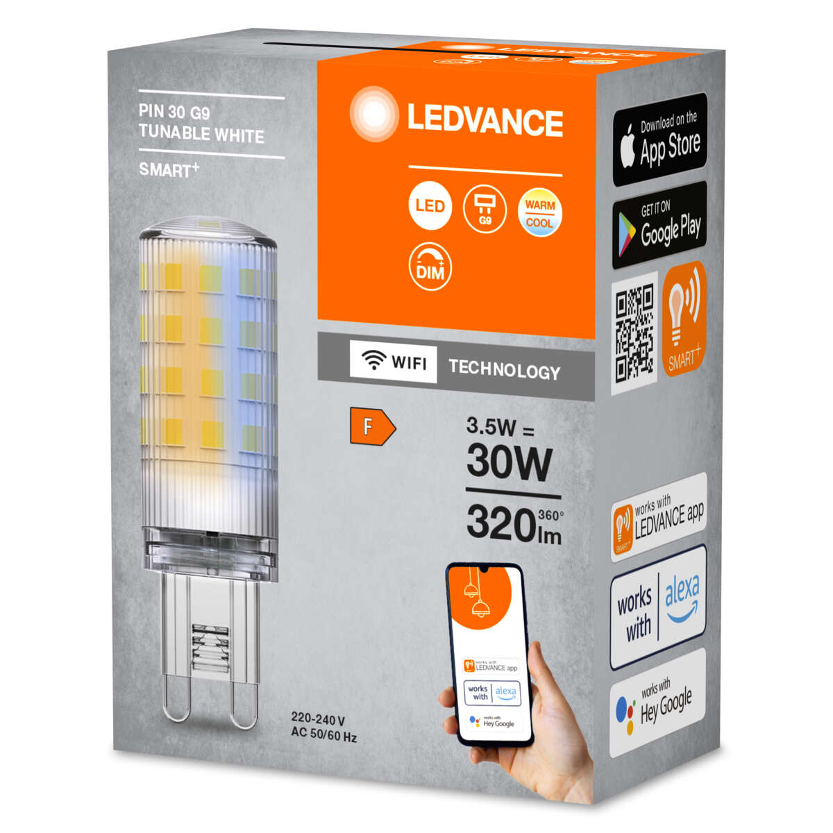 Ledvance Smart+ WiFi PIN 3,5W 827 230V TW CL G9