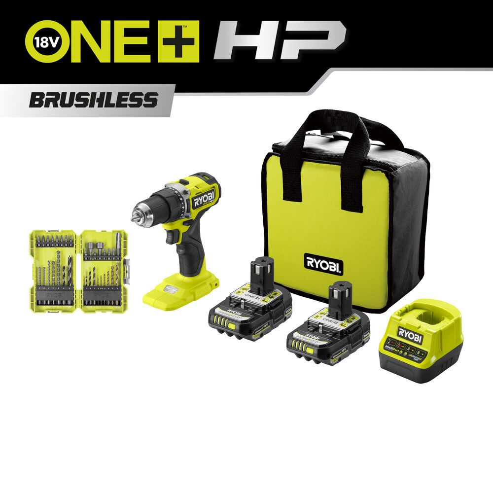 Ryobi ONE+ HP RDD18C-2C20SA32HP bor/skrutrekker m/2 batterier