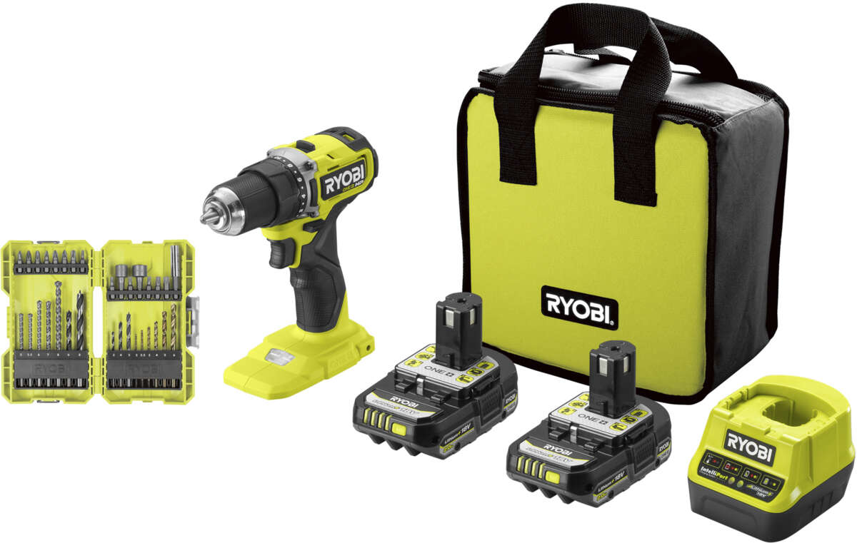 Ryobi ONE+ HP RDD18C-2C20SA32HP bor/skrutrekker m/2 batterier