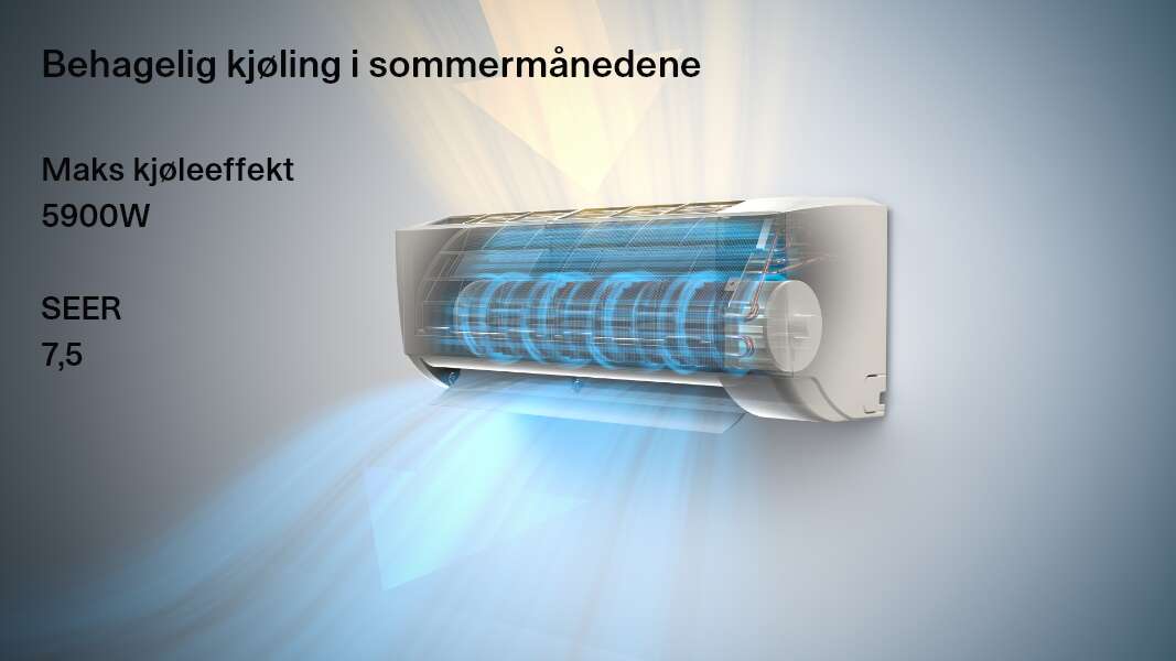 Mill Compact Pro WiFi varmepumpe 7400W, ferdig montert