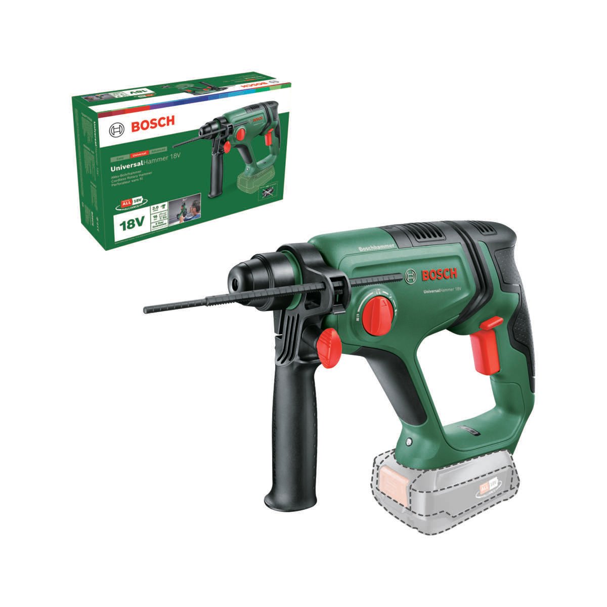 Bosch Universal Hammer 18V borhammer u/batteri