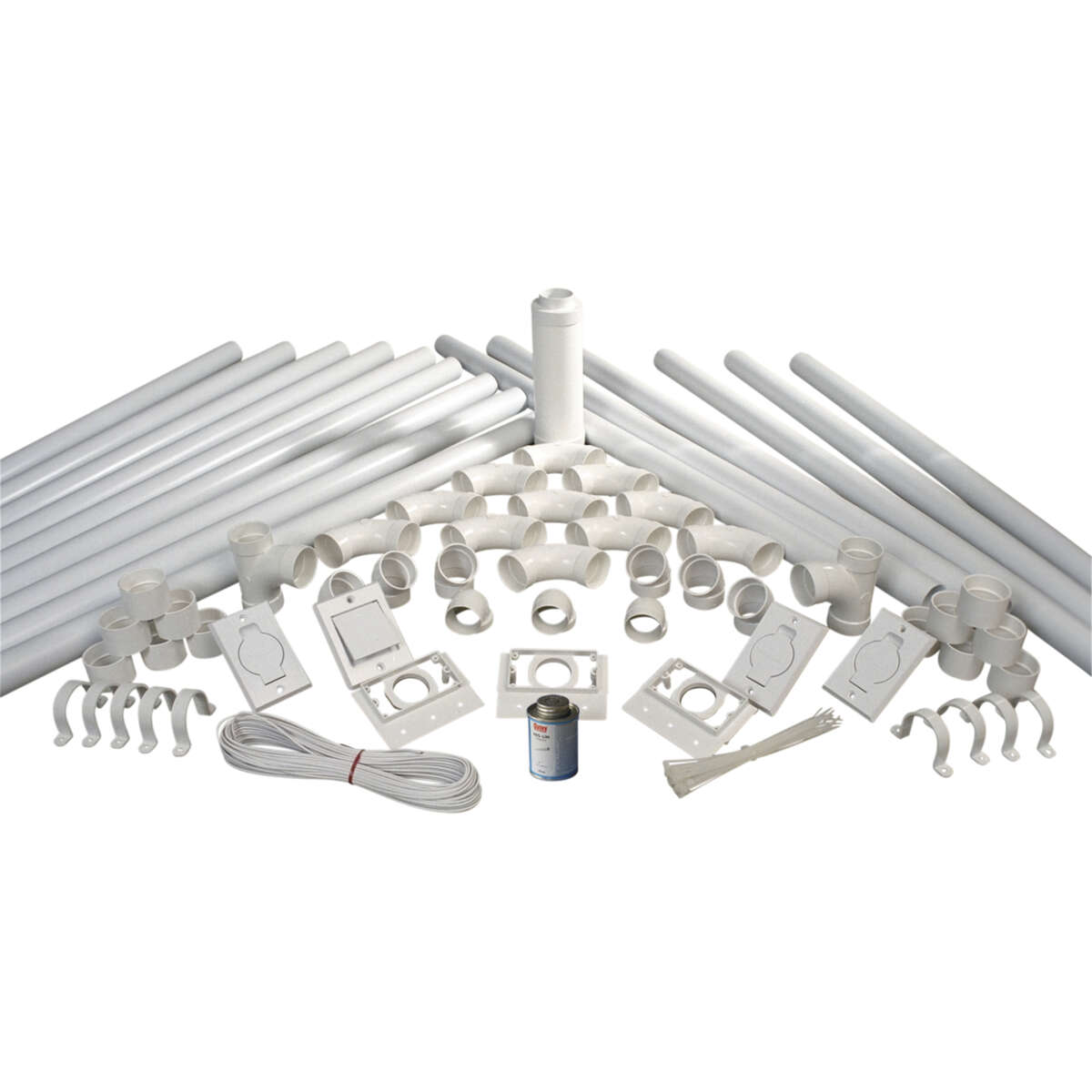 Flexit komplett rørpakke m/ tre sugekontakter og monteringsdeler