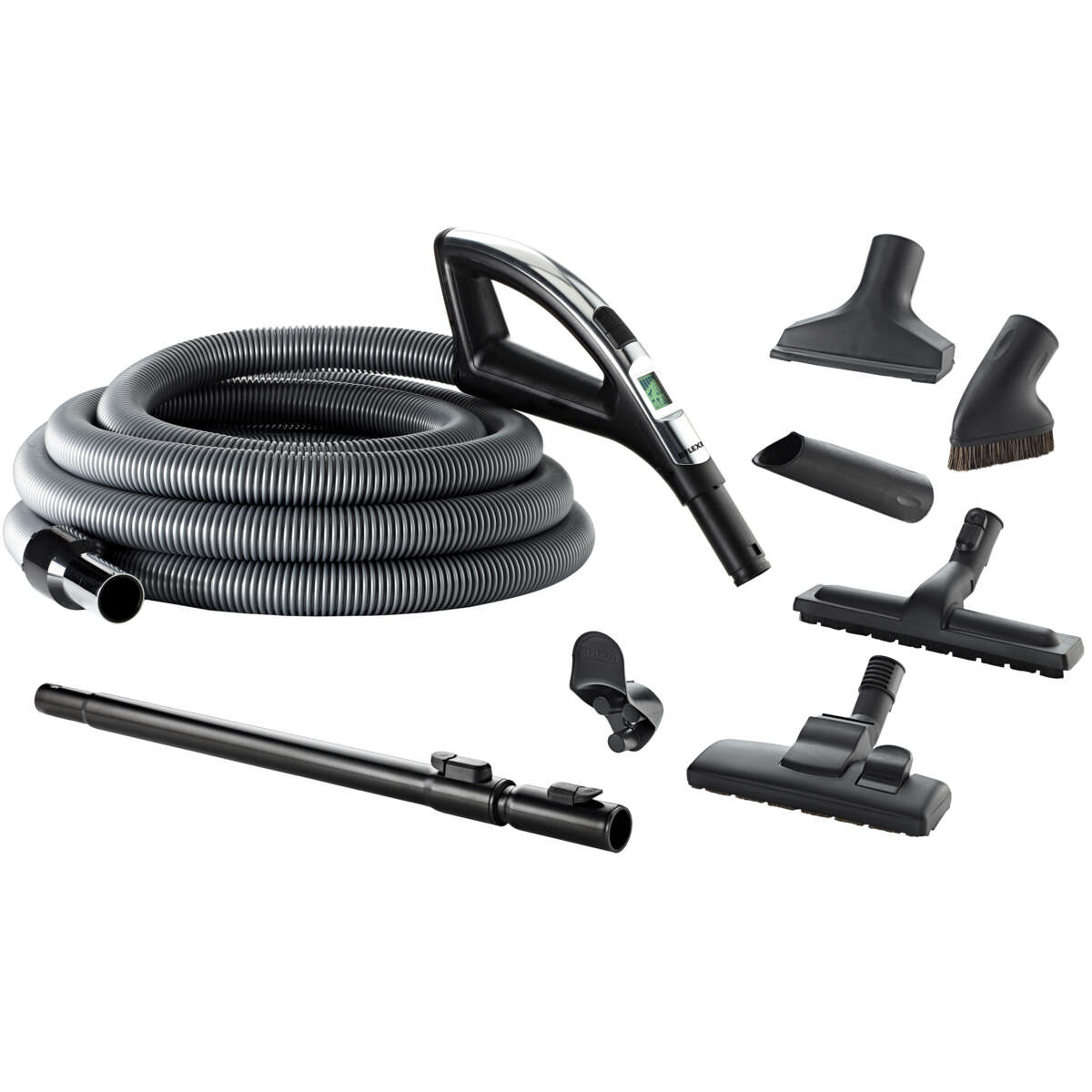 Flexit slangesett for sentralstøvsuger m/ LCD trådløs digital display, 12 meter