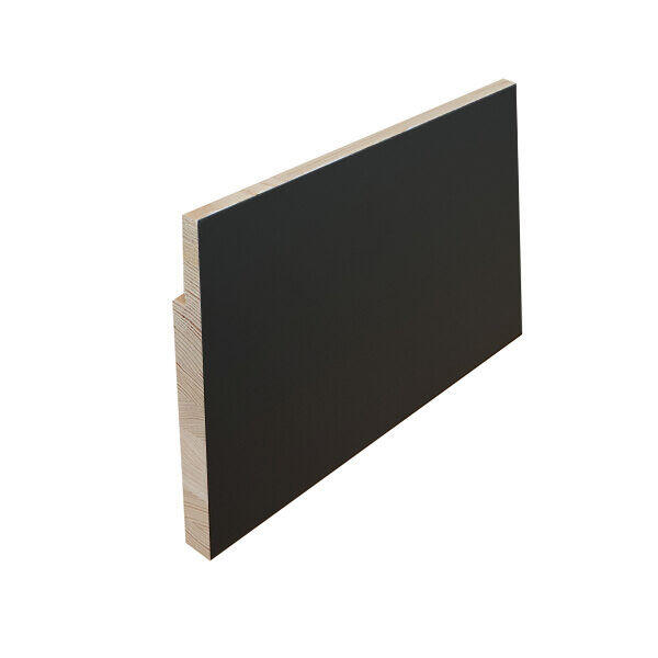 Rindalslist utforing furu 18x120x4400mm. 35 mm fjær. Malt i dempet sort