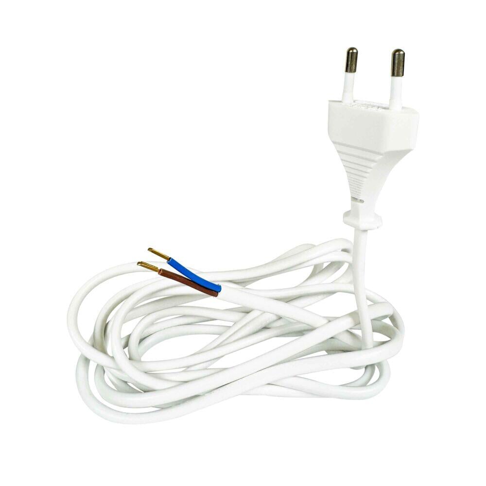 Egant hvit lampettledning m/EU-plugg