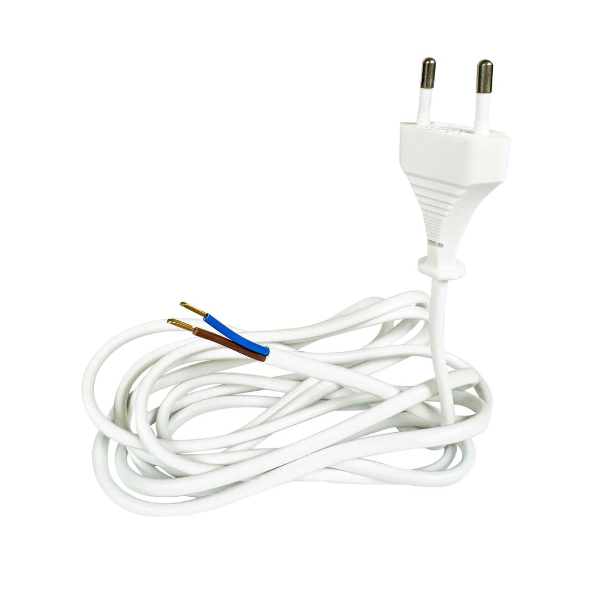 Egant hvit lampettledning m/EU-plugg