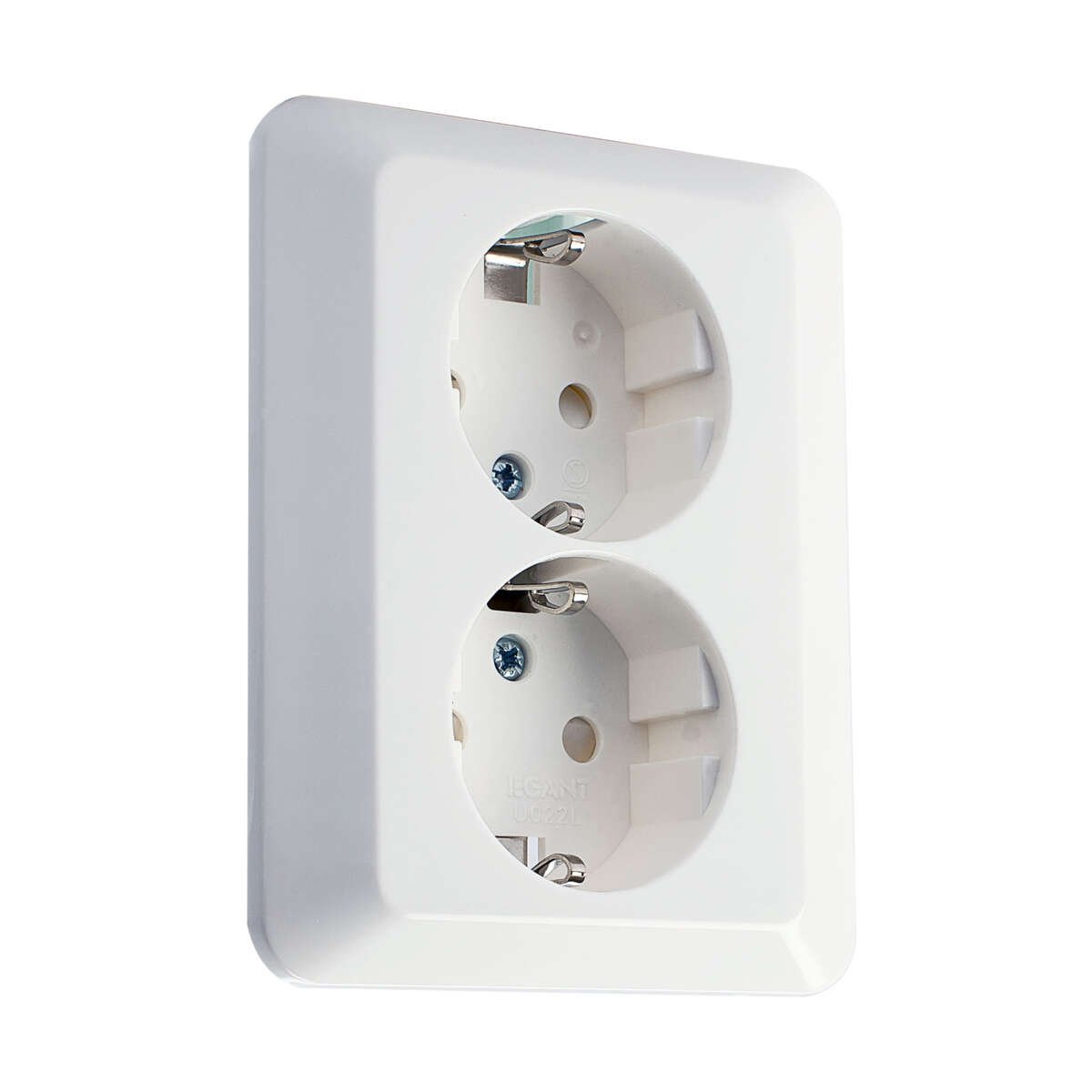 Egant innfelt lav sort dobbel stikkontakt m/jord