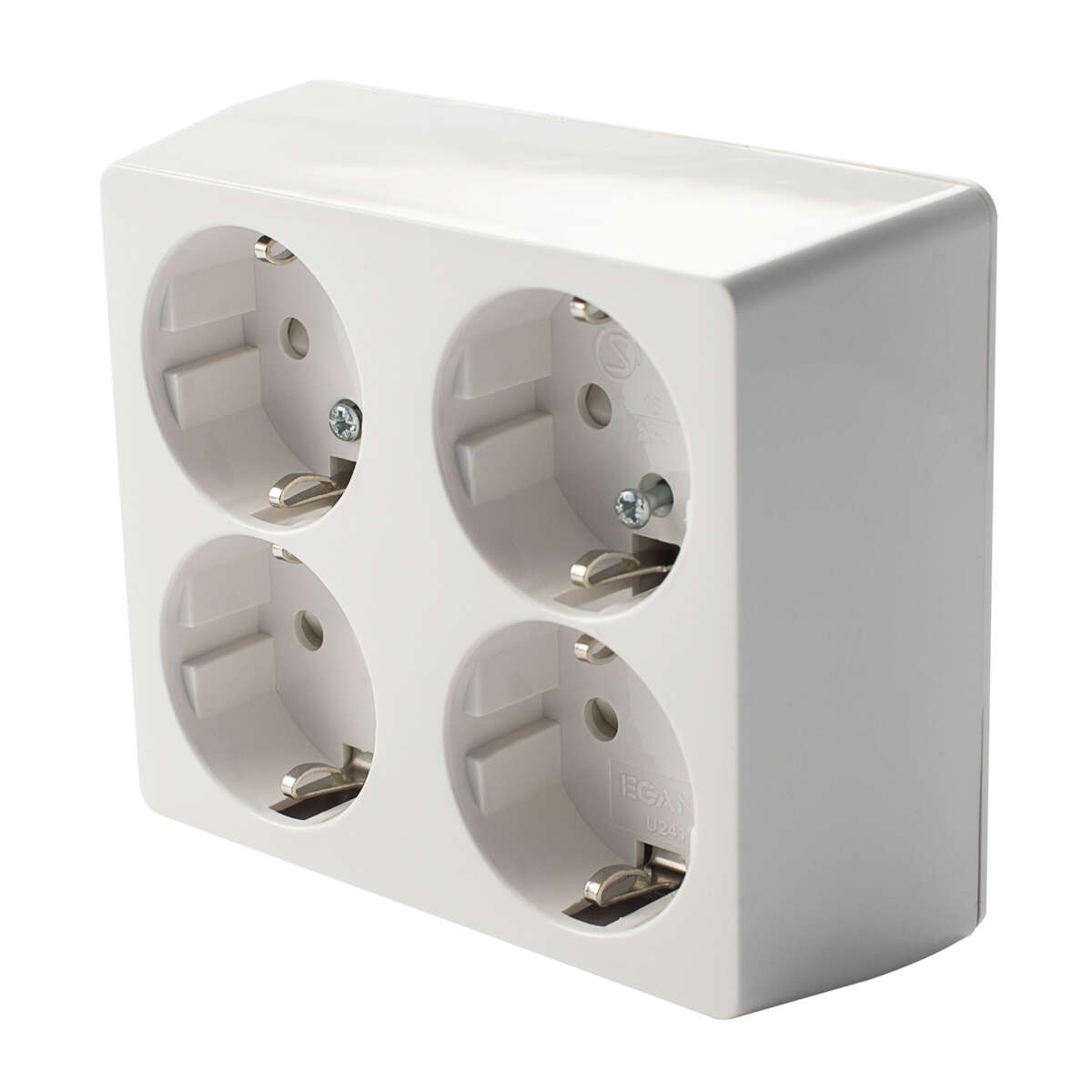 Egant påvegg 4-veis stikkontakt m/jord