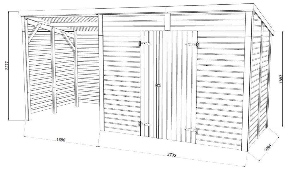 Palmako Leif redskapsbod 4,5+2,9 m²