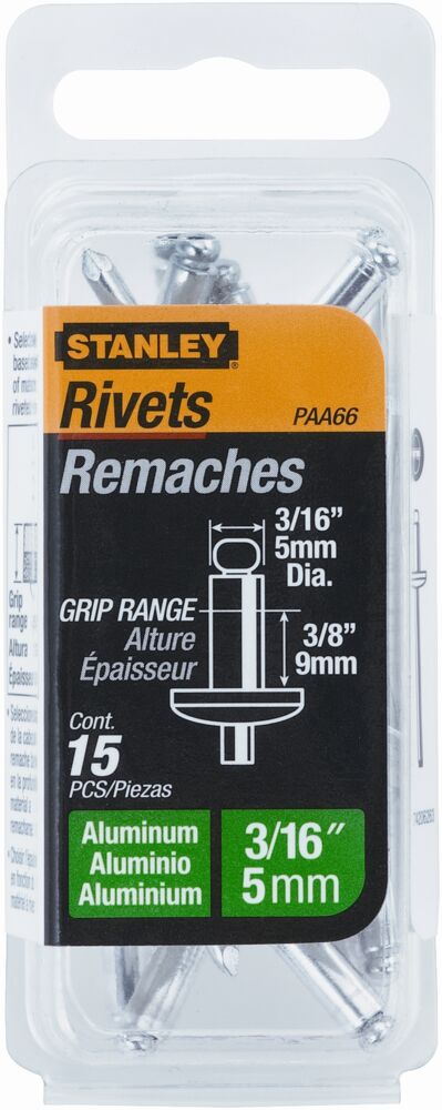 Stanley popnagler aluminium 4x12 mm lang, 15 stk