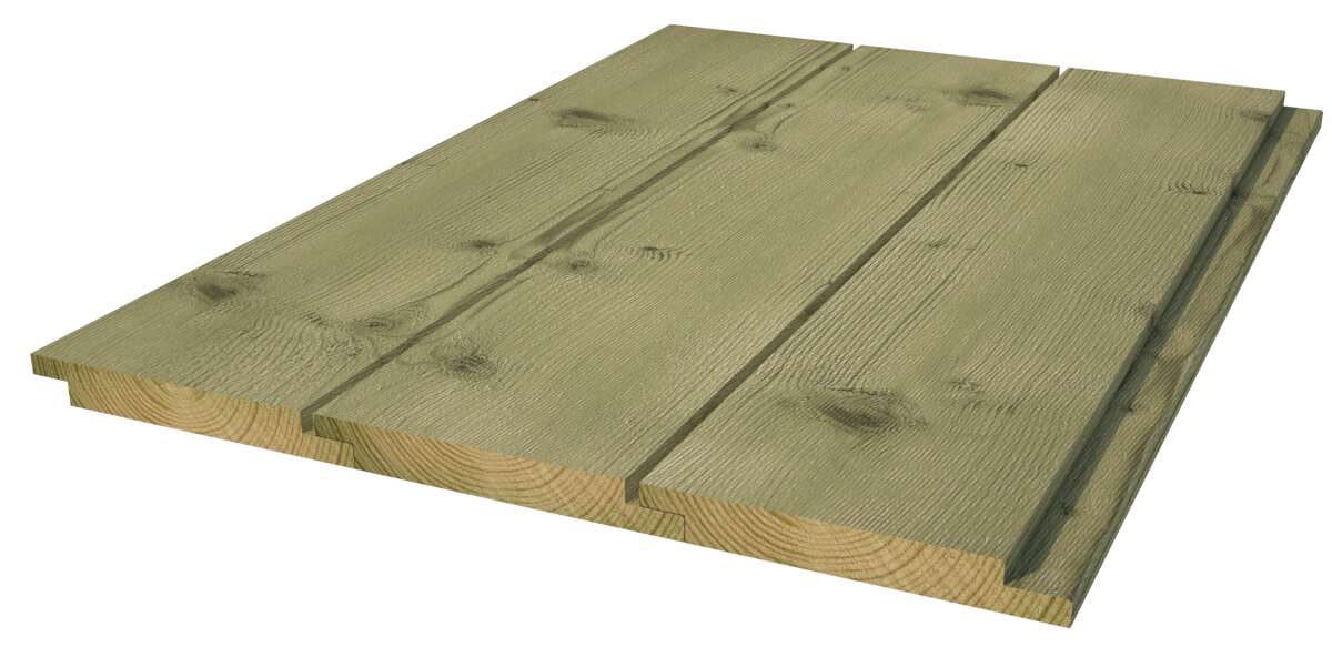 19x148 dobbelfals rettkant impregnert kledning