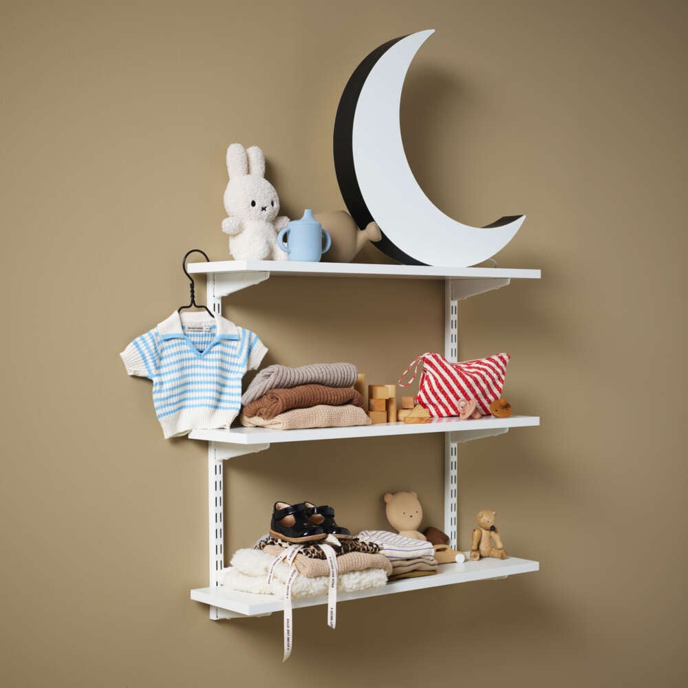 Elfa hvit plugg-inn kit hyllesystem