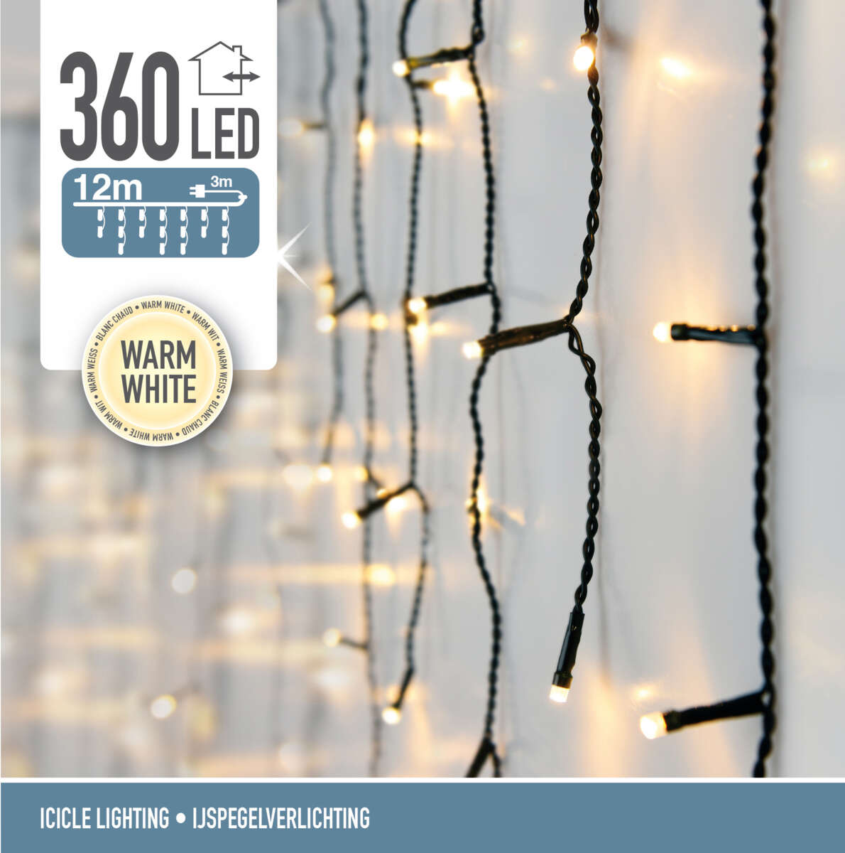 Istapp lysslynge med 360 LED-lys