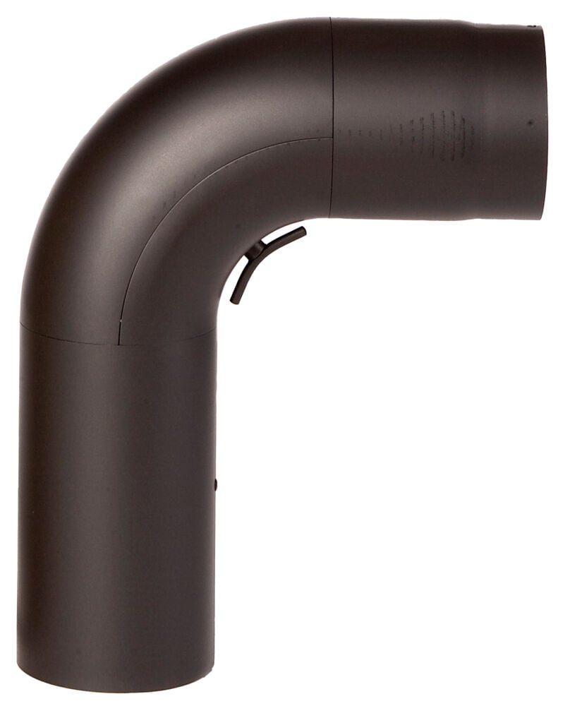 Tolmer røkrør helbøyd m/luke Ø150x90°