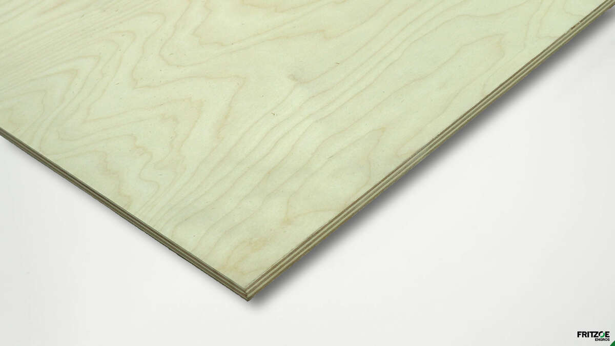 Woodworld kryssfiner poppel finert bjørk B/BB 12x1200x600 mm