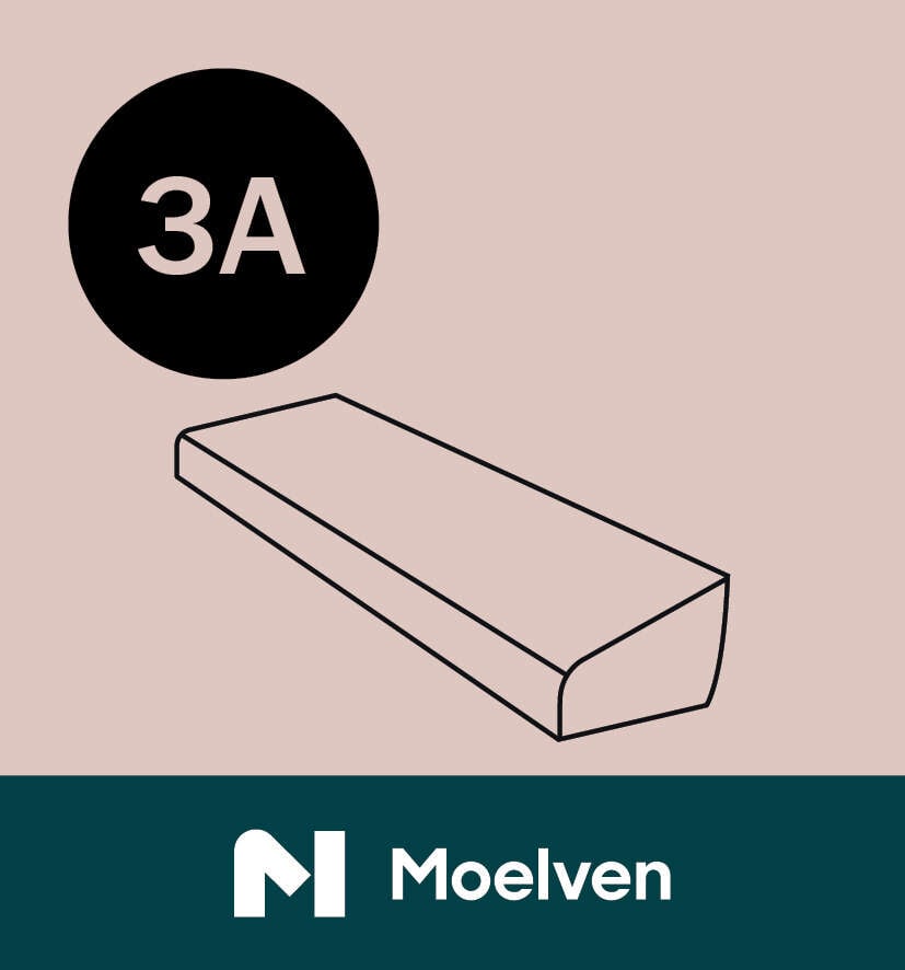 21x34x4400 Tak Standard Klassisk Hvit