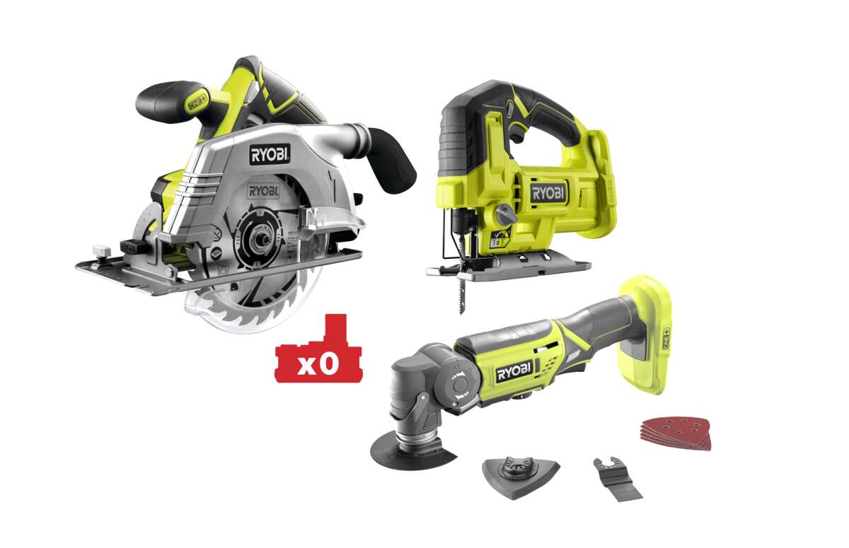Ryobi RCK183G-0 V+ sett med 3 kutteverktøy u/batteri