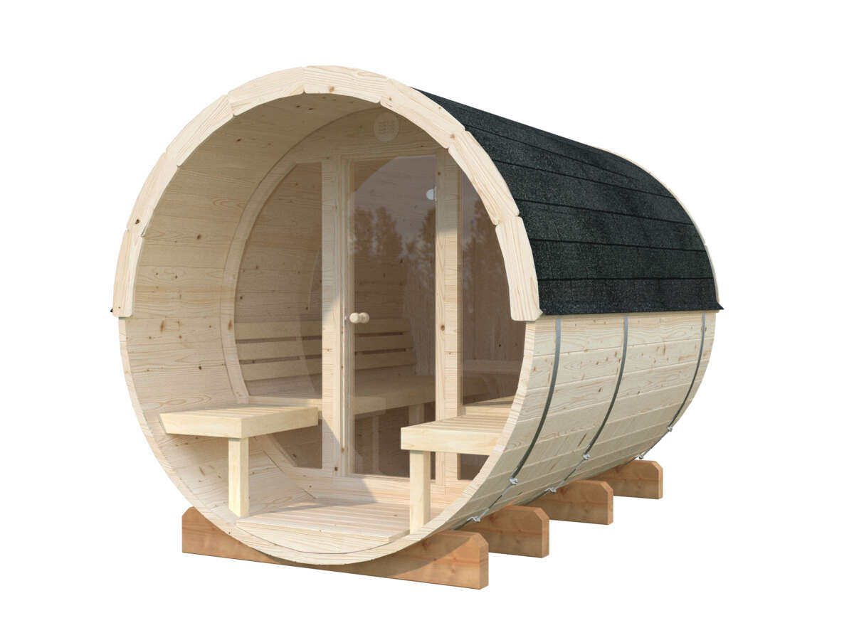 Palmako Badstutønne Anita 1.6+0.7 m2 Glassfront