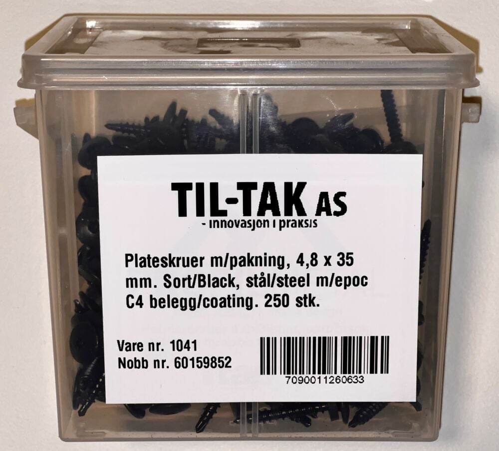 Til-Tak plateskruer m/pakning 4,8 X 35MM