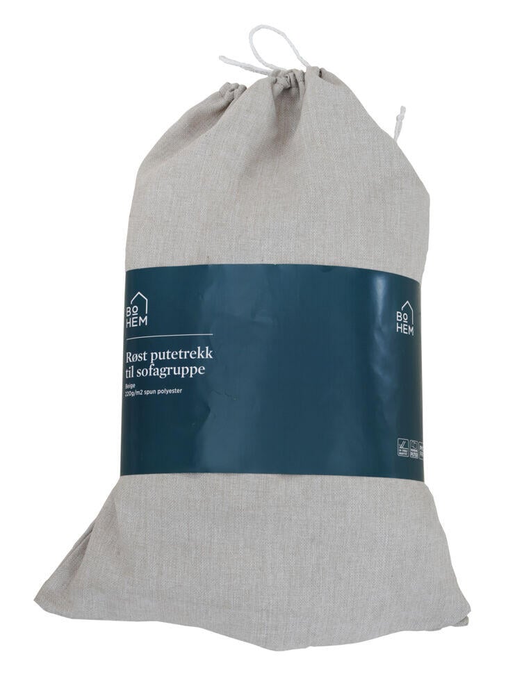Røst sofagruppe sort og beige impregnerte putetrekk