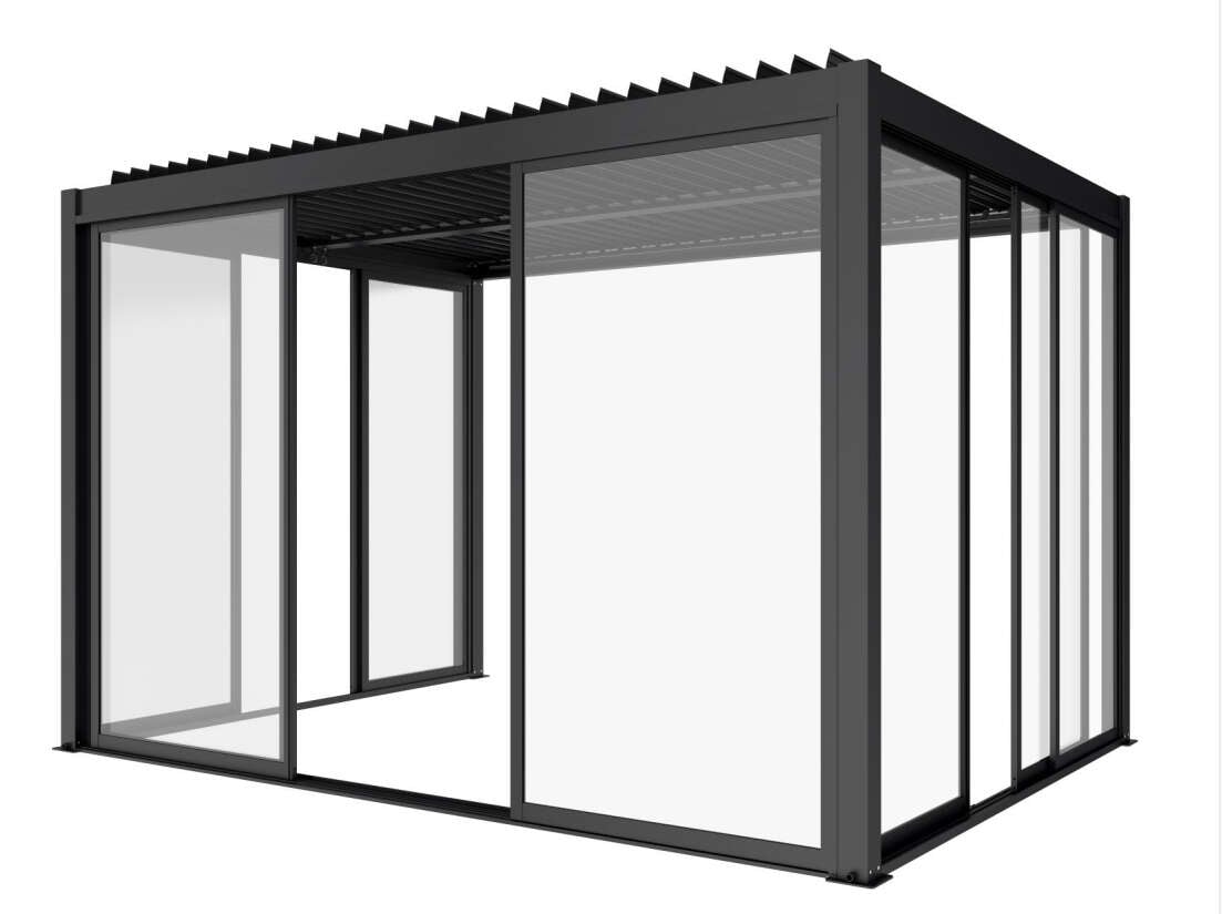 Krifon Stavern pergola skyvedør i glass