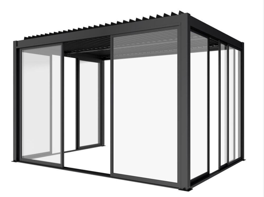Krifon Stavern pergola skyvedør i glass