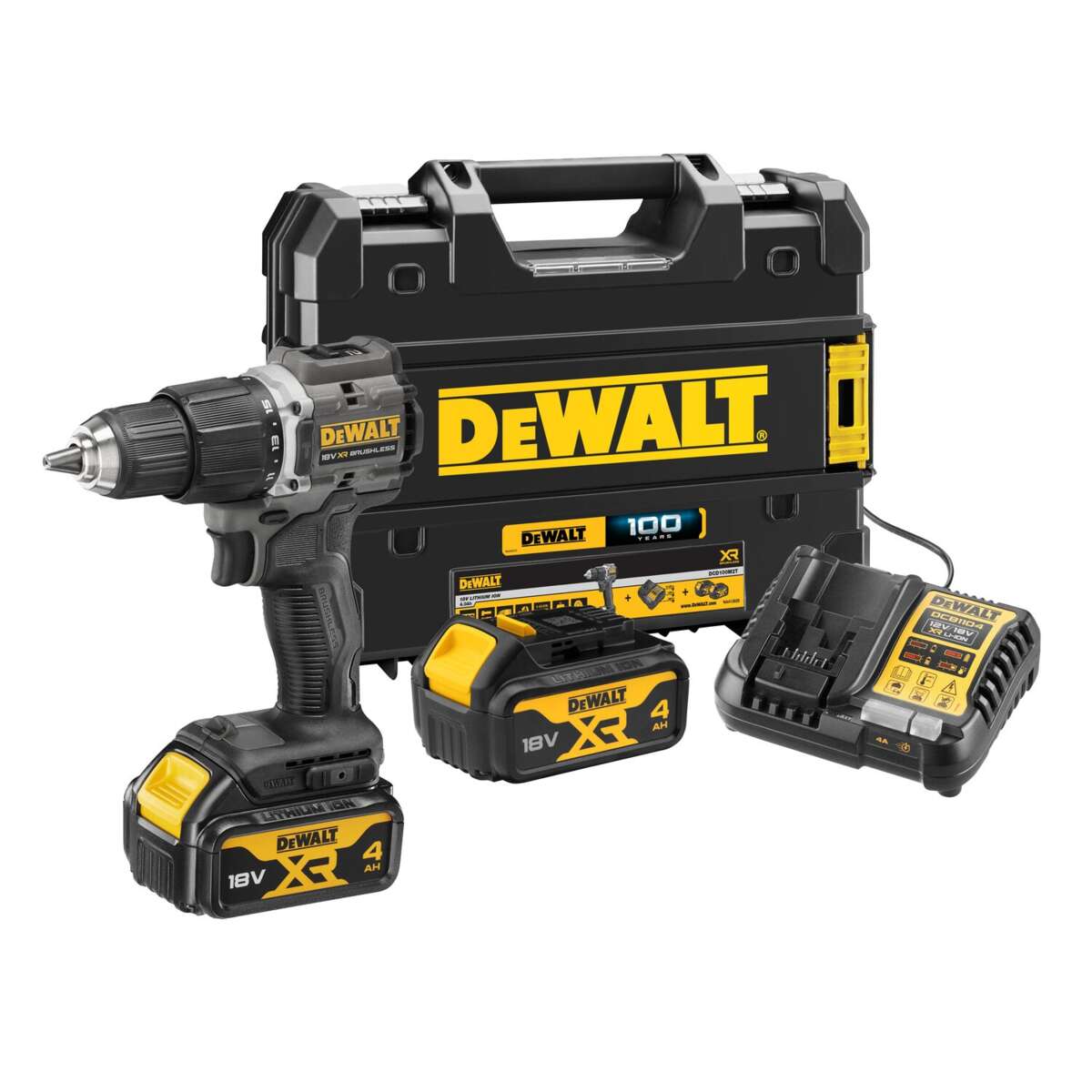 DeWalt DCD100M2T-QW slagdrill m/2 batterier