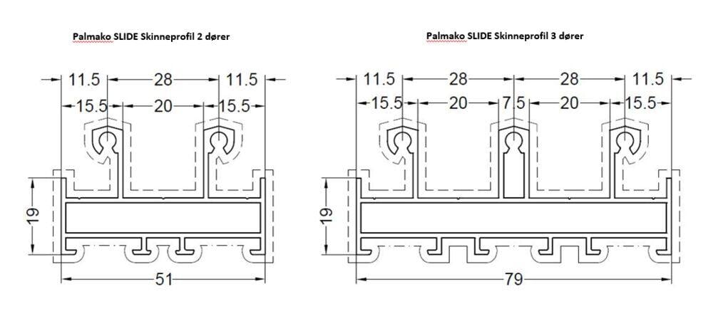 Palmako Slide skyvedør i aluminium m/glass