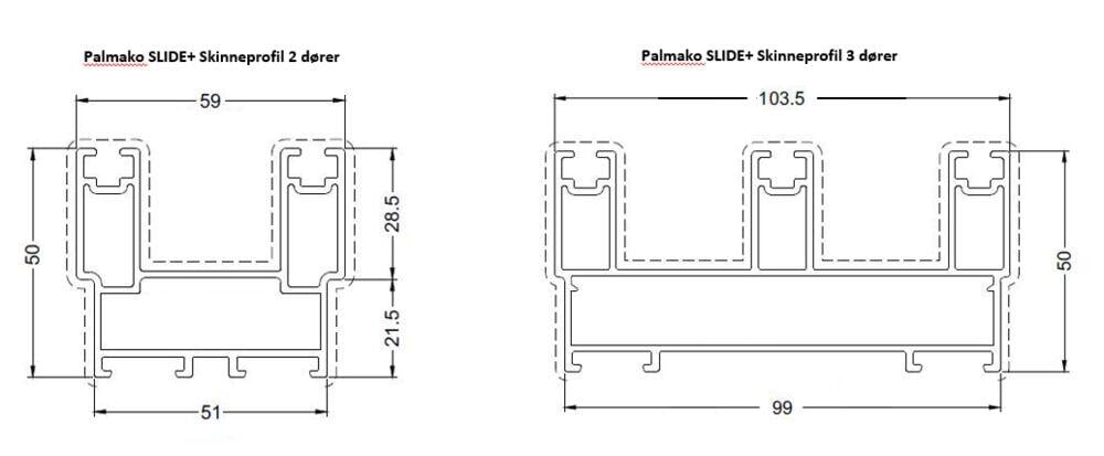 Palmako Slide Plus skyvedør i alu m/isolérglass