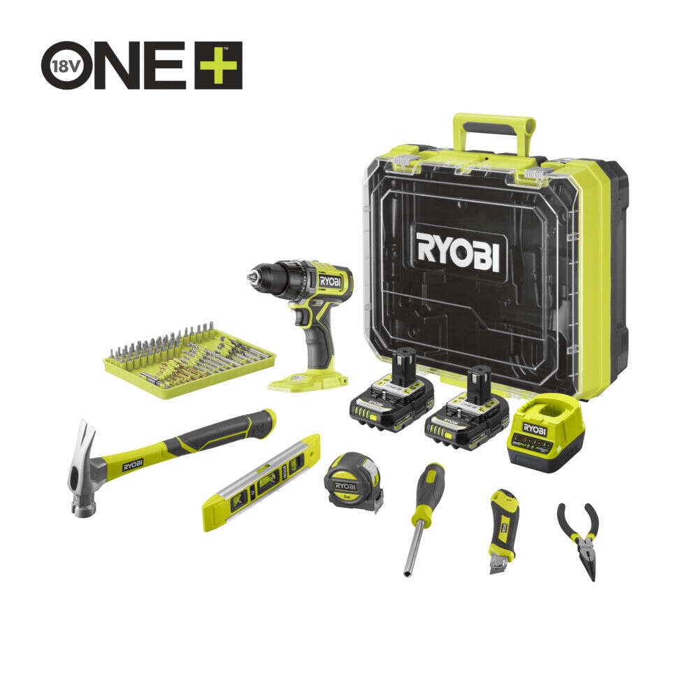 Ryobi ONE+ RDD18-2C20TAH borskrutekker kit m/2 batterier