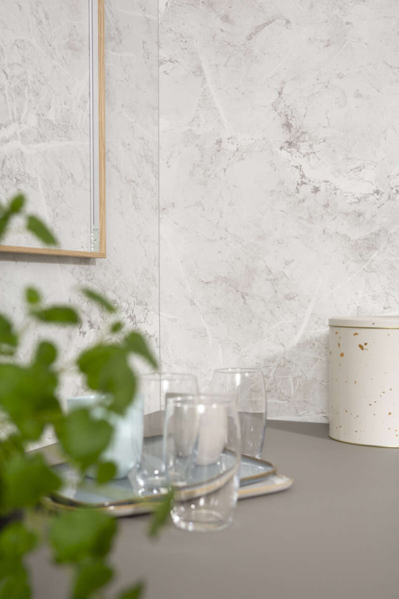 Fibo White Marble Kitchen Board, slett overflate 2 pk.