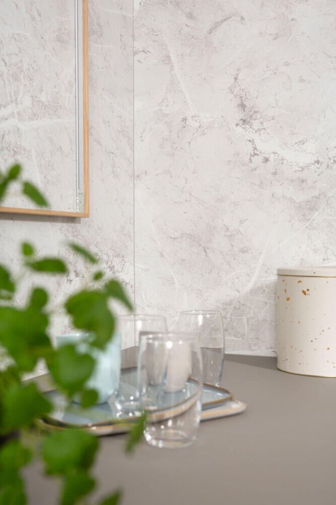 Fibo White Marble Kitchen Board, slett overflate