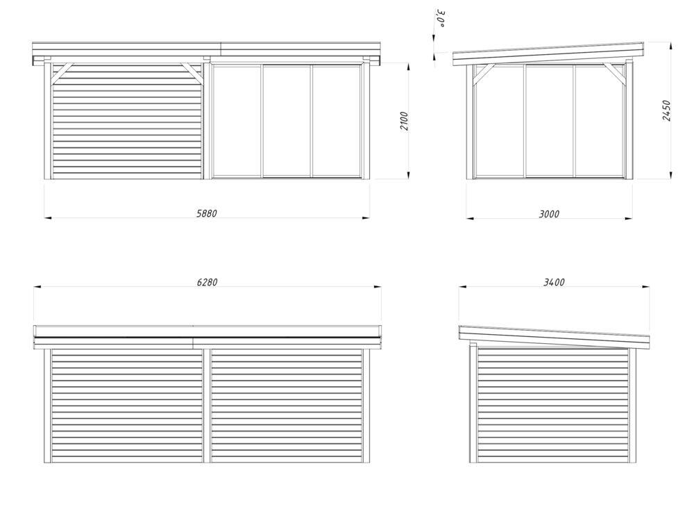 Palmako Lenna 405 hagestue 16.6 m²