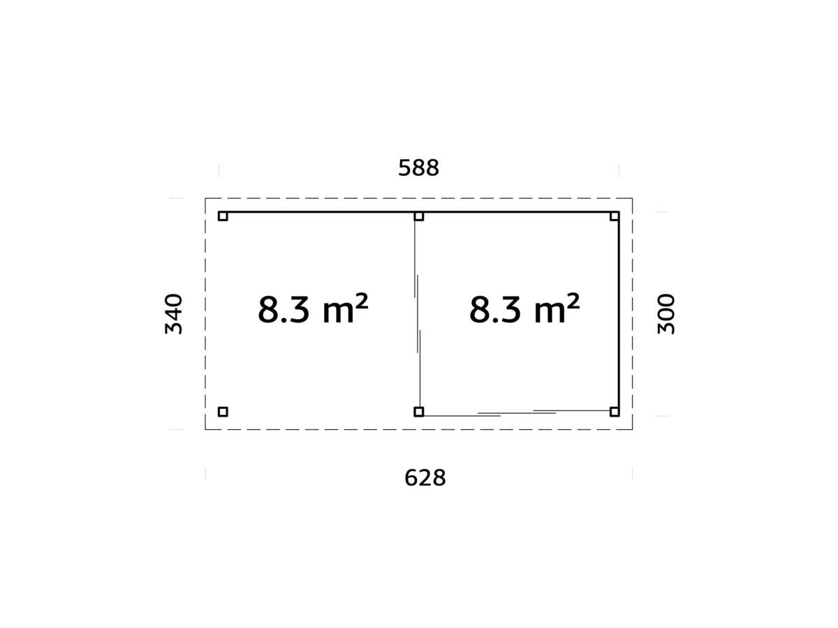 Palmako Lenna 405 hagestue 16.6 m²