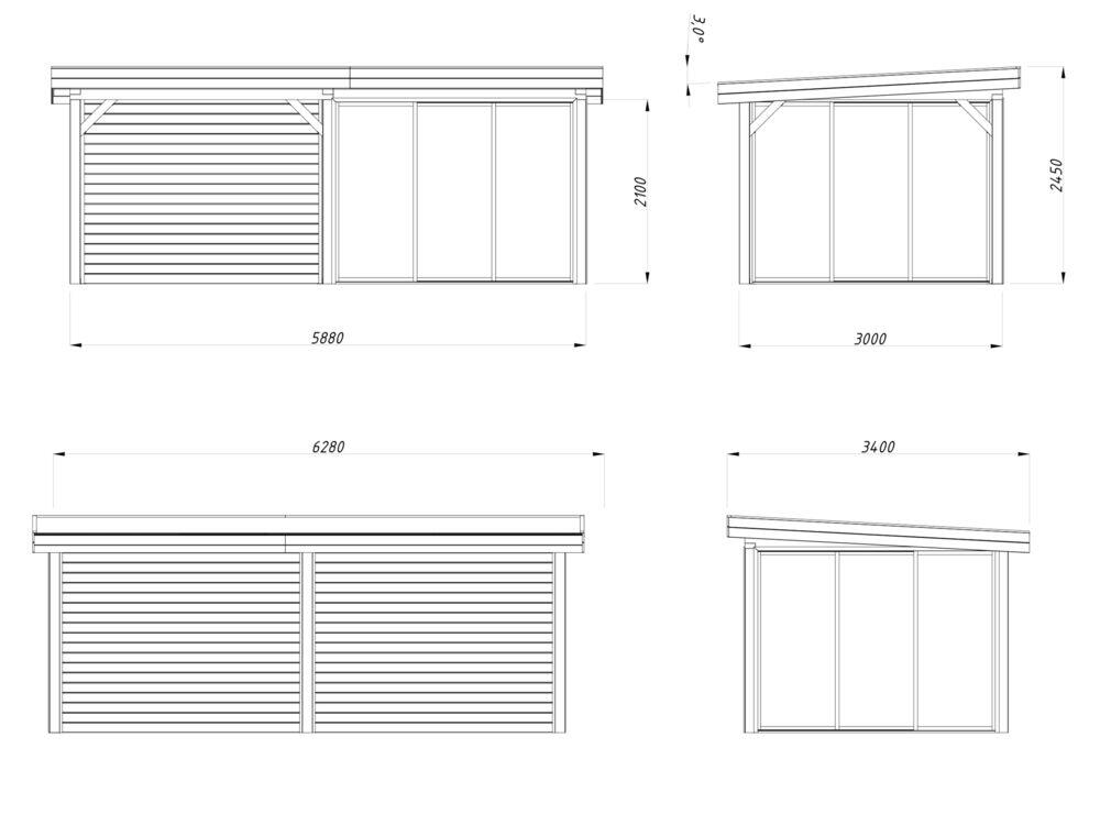 Palmako Lenna 406 hagestue 16.6 m²