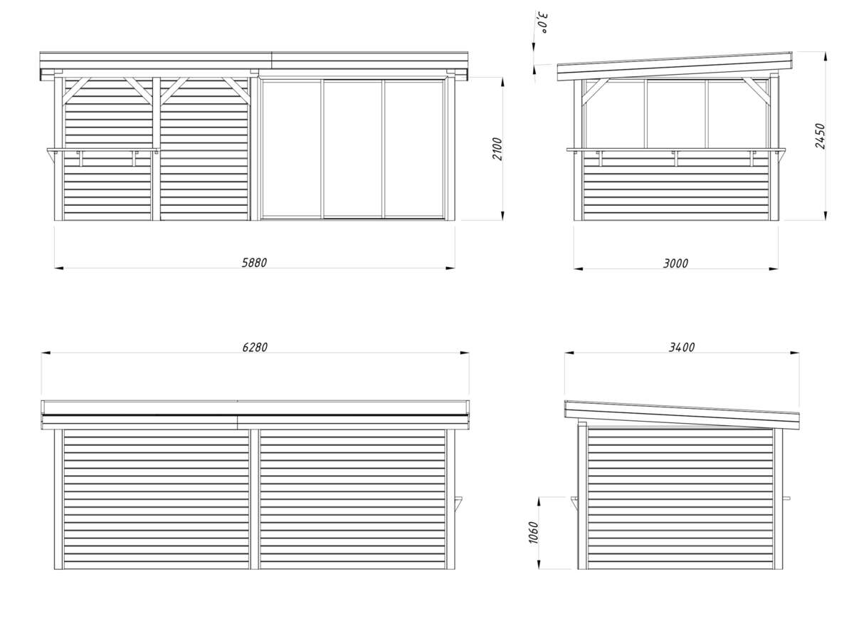 Palmako Lenna 407 hagestue 16.6 m²