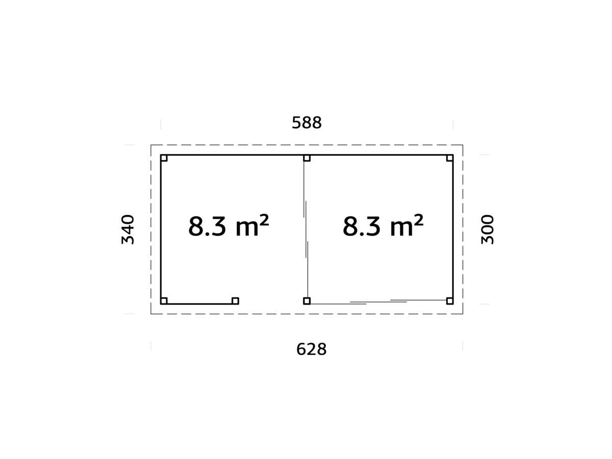 Palmako Lenna 407 hagestue 16.6 m²