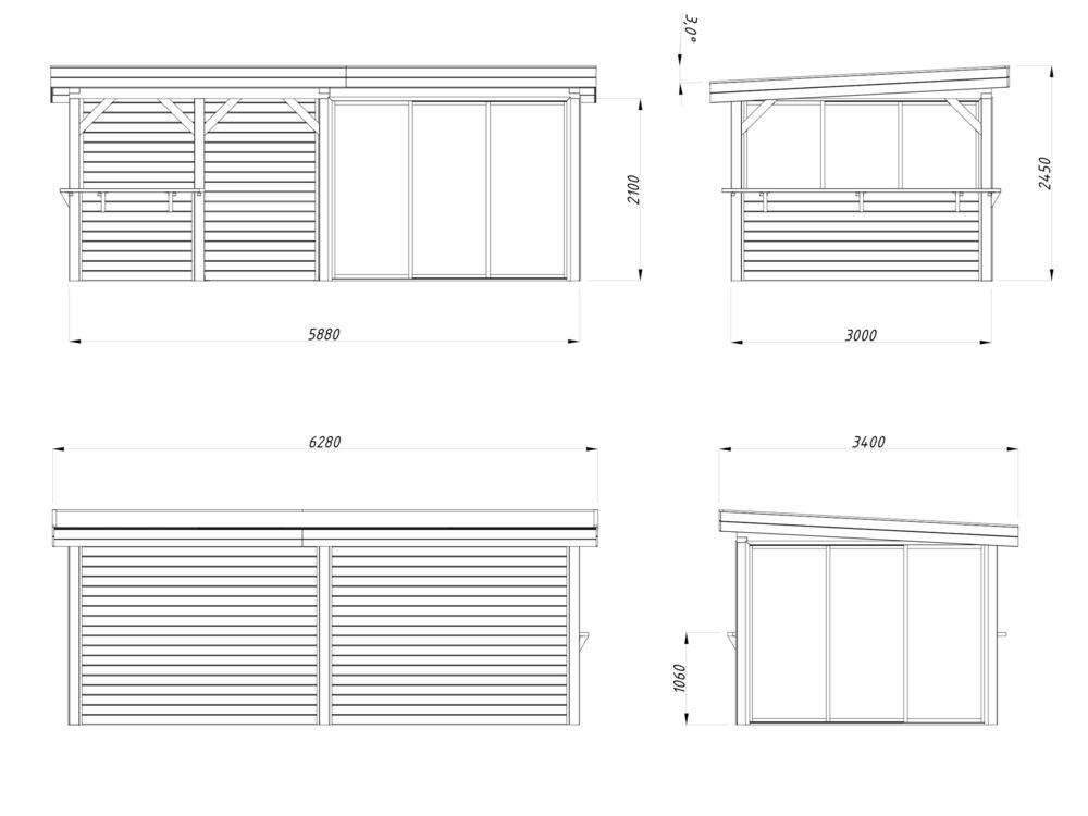 Palmako Lenna 408 hagestue 16.6 m²