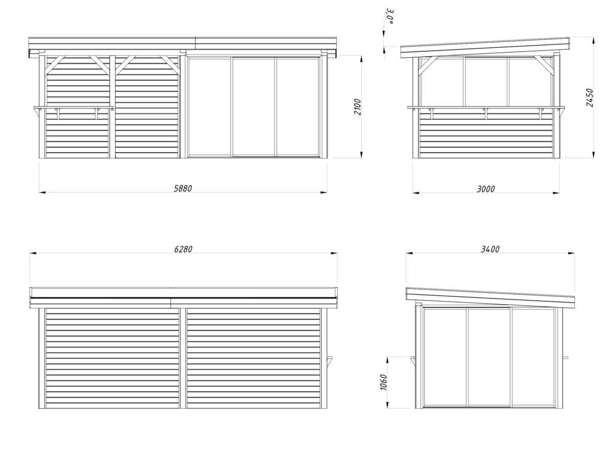 Palmako Lenna 408 hagestue 16.6 m²