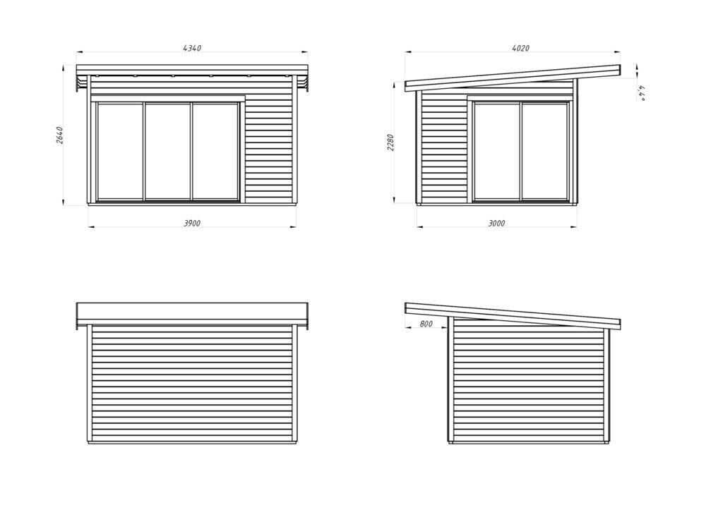 Palmako Andrea Slide hagestue 11.2 m²