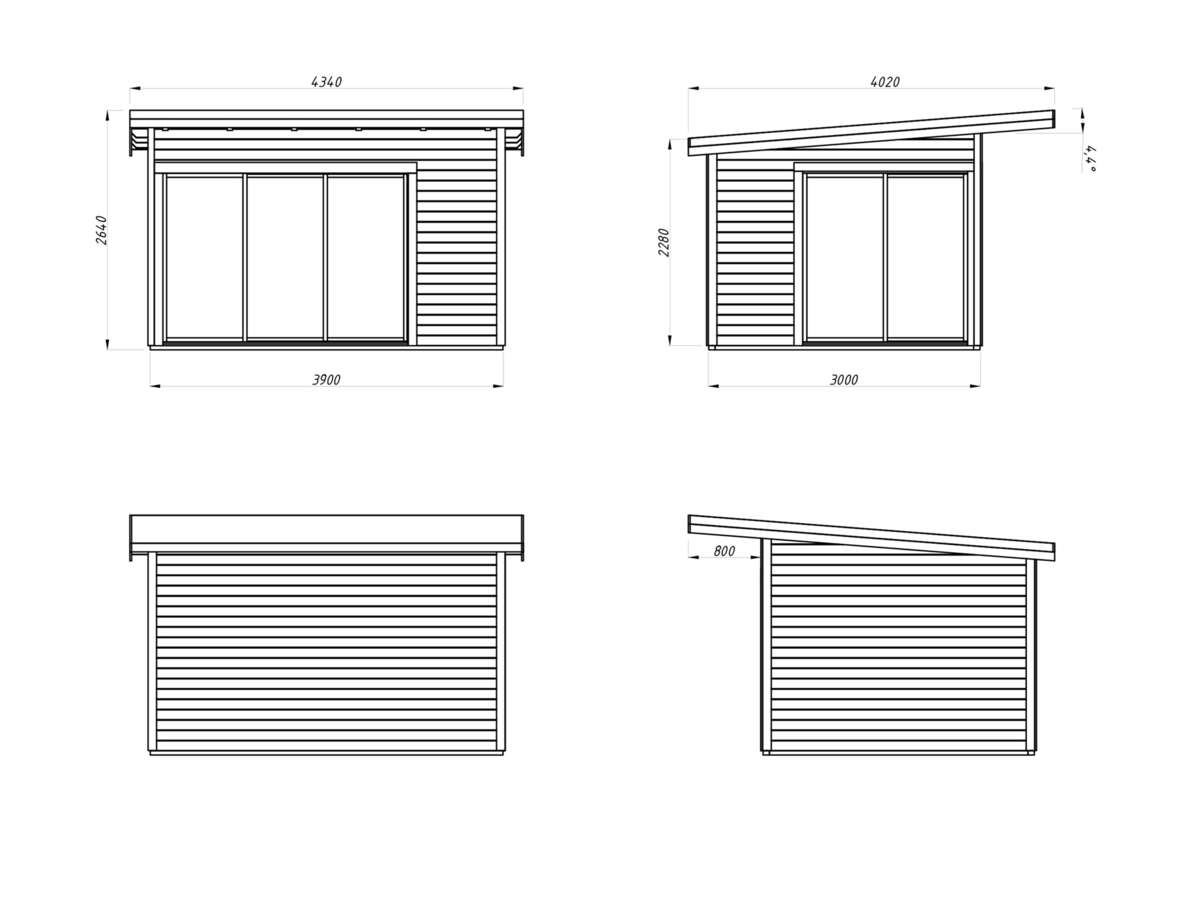 Palmako Andrea Slide Plus hagestue 11.2 m²