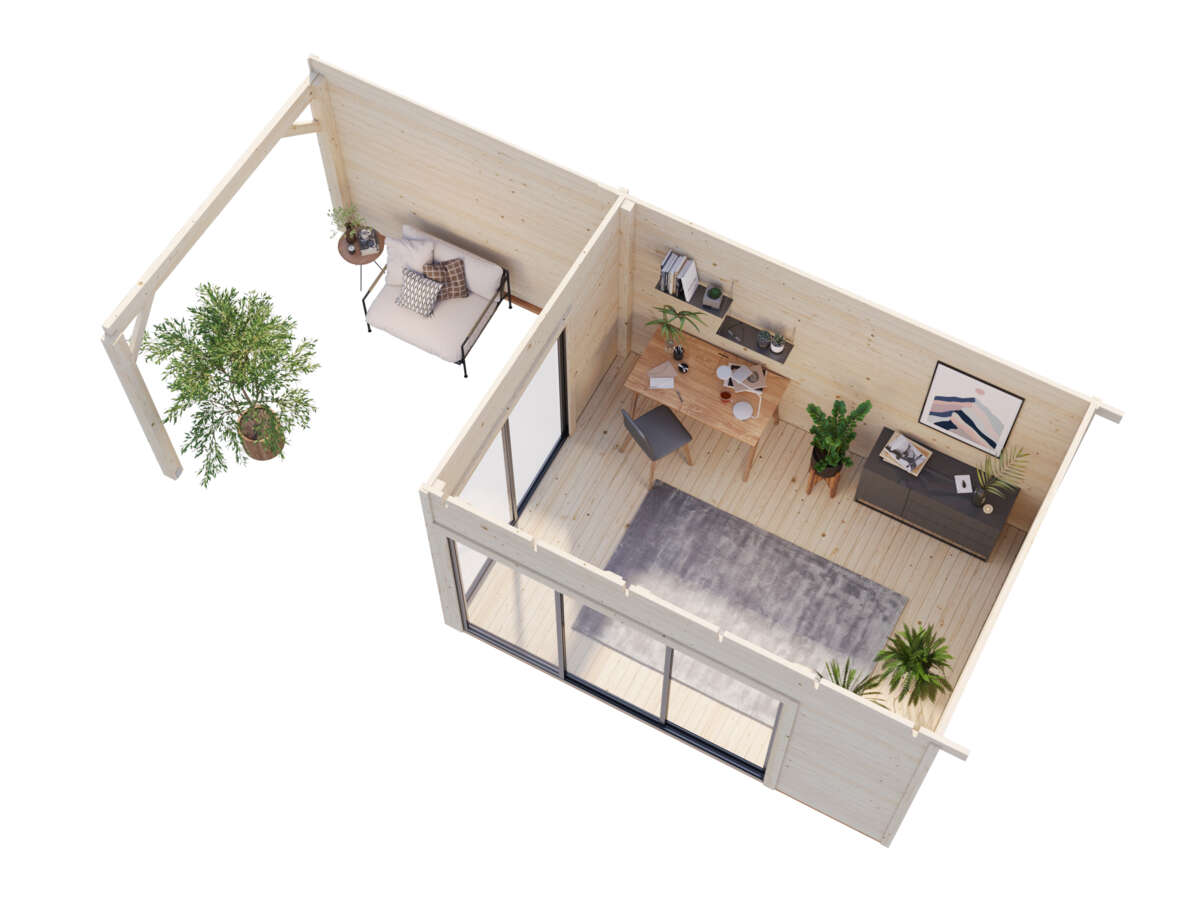 Palmako Andrea Slide Plus hagestue 11.2+7,9 m²