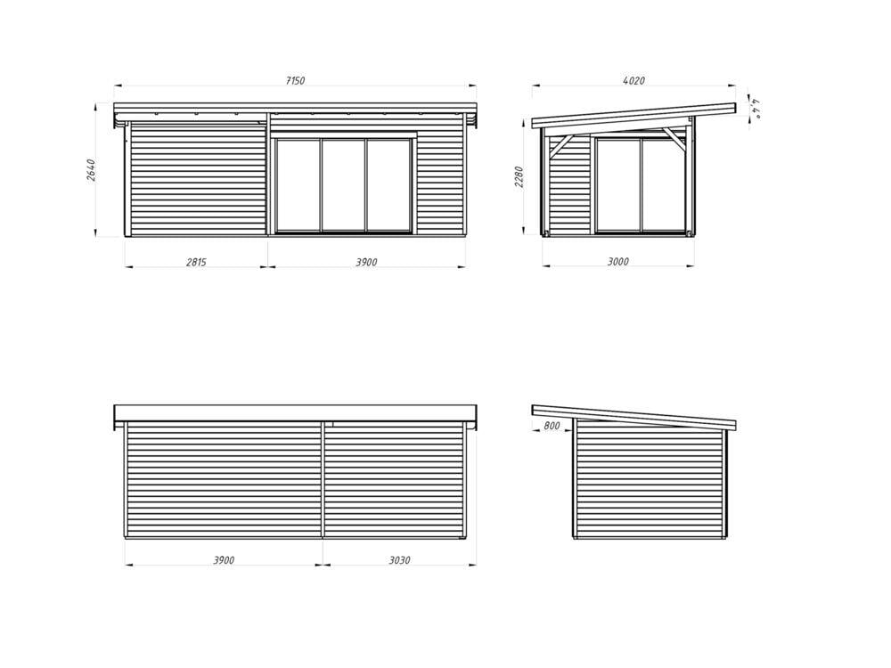 Palmako Andrea Slide Plus hagestue 11.2+7,9 m²