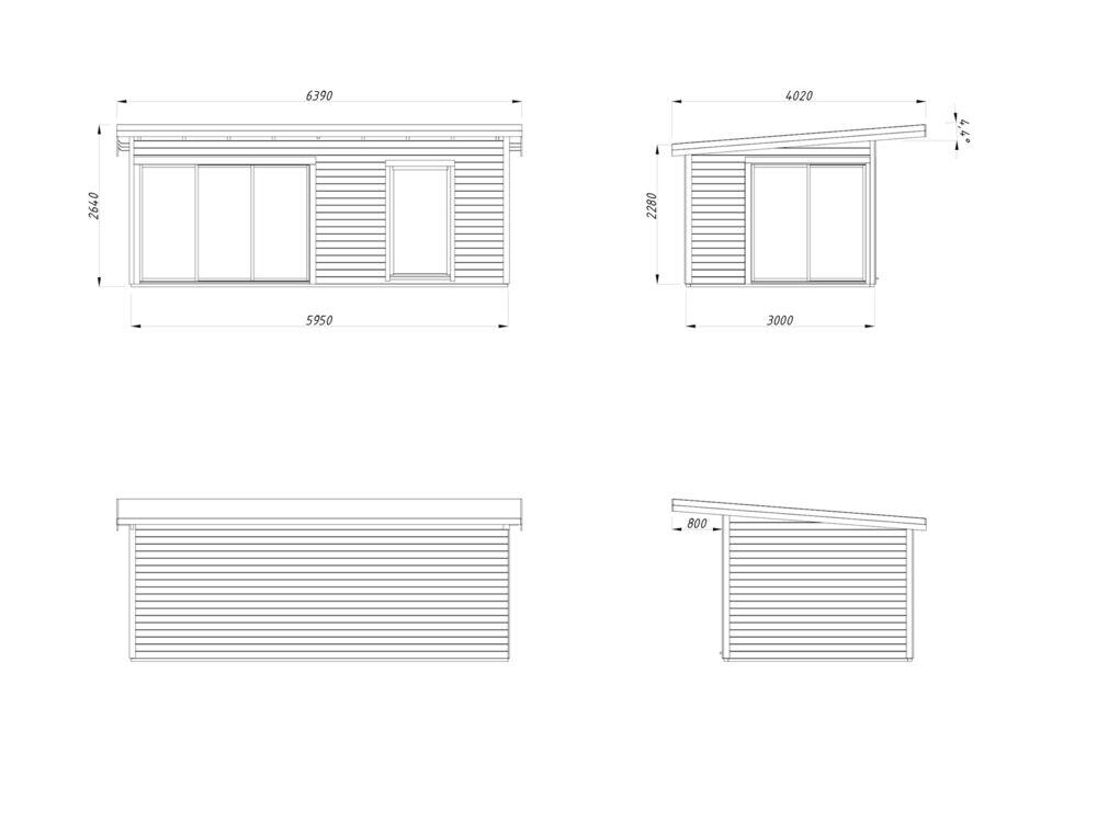 Palmako Andrea Slide Plus hagestue 17.1 m²