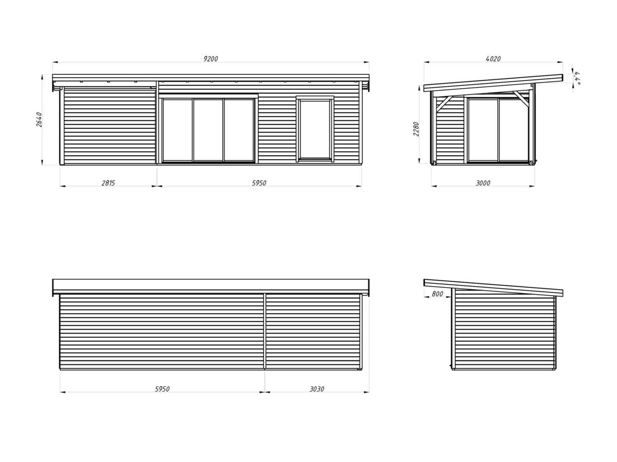Palmako Andrea Slide Plus hagestue 17.1+7,9 m²