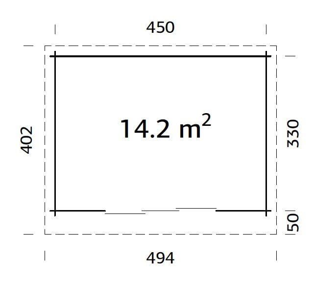 Palmako Lea Slide Plus hagestue 14.2 m²
