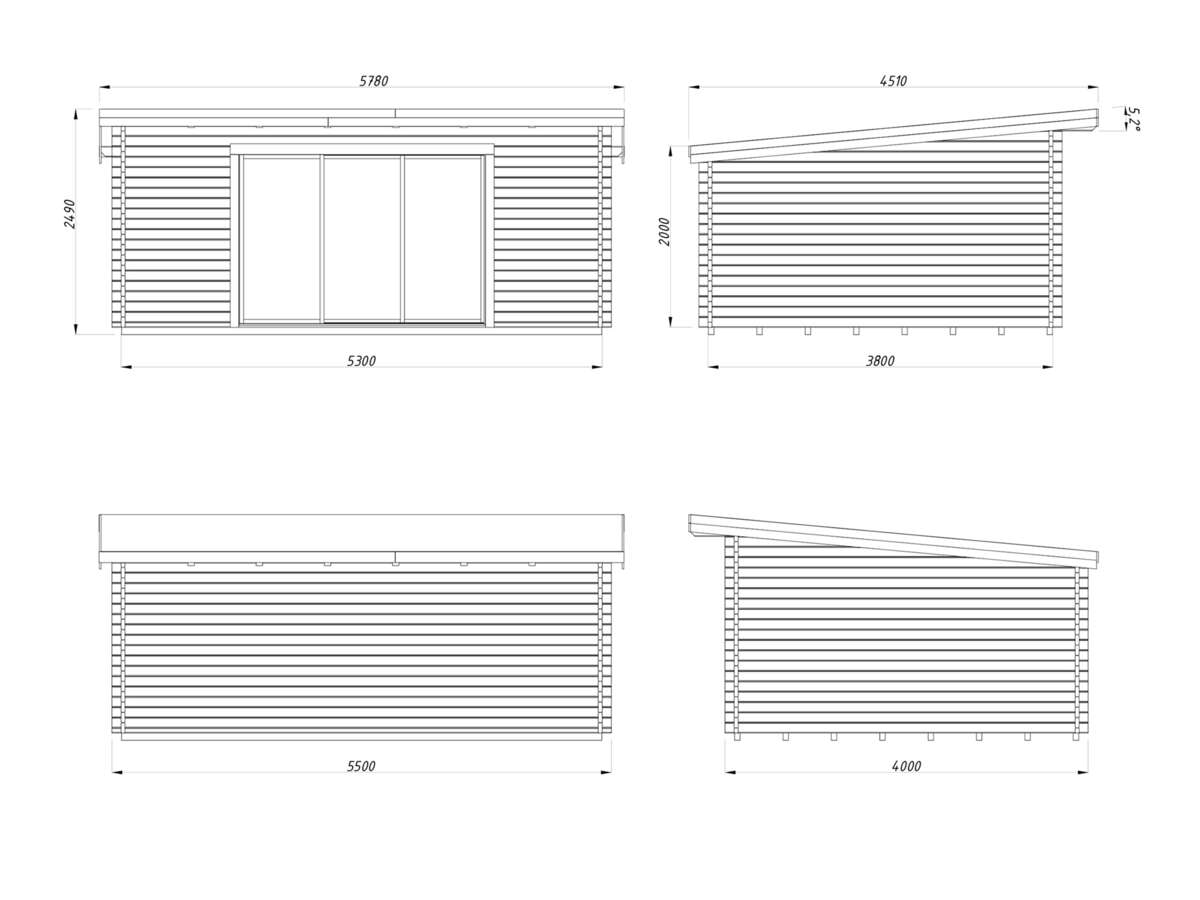 Palmako Lea Slide Plus hagestue 19.4 m²