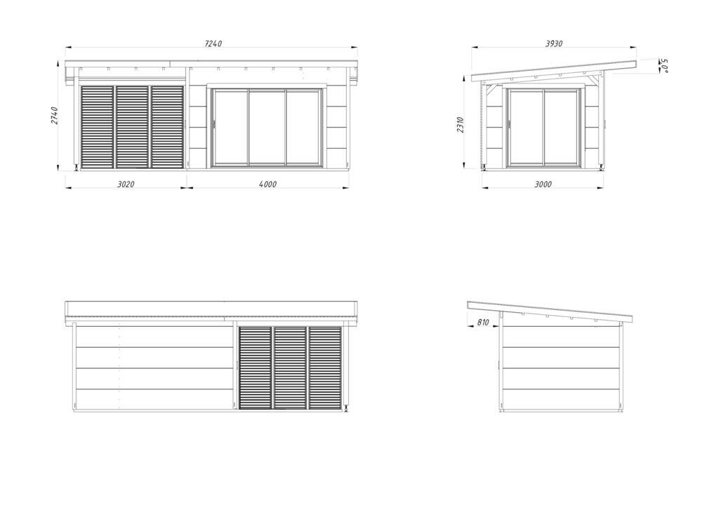 Palmako Grace Slide Plus hagestue 11.2+8.2 m²