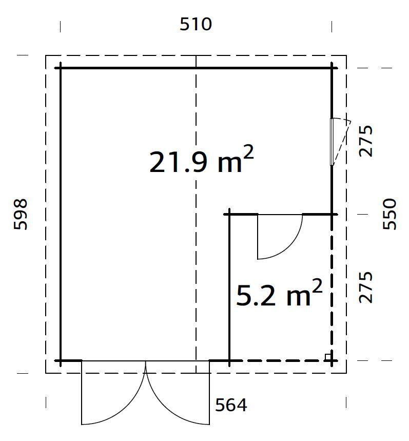 Palmako Roger 21,9+5,2 garasjebod