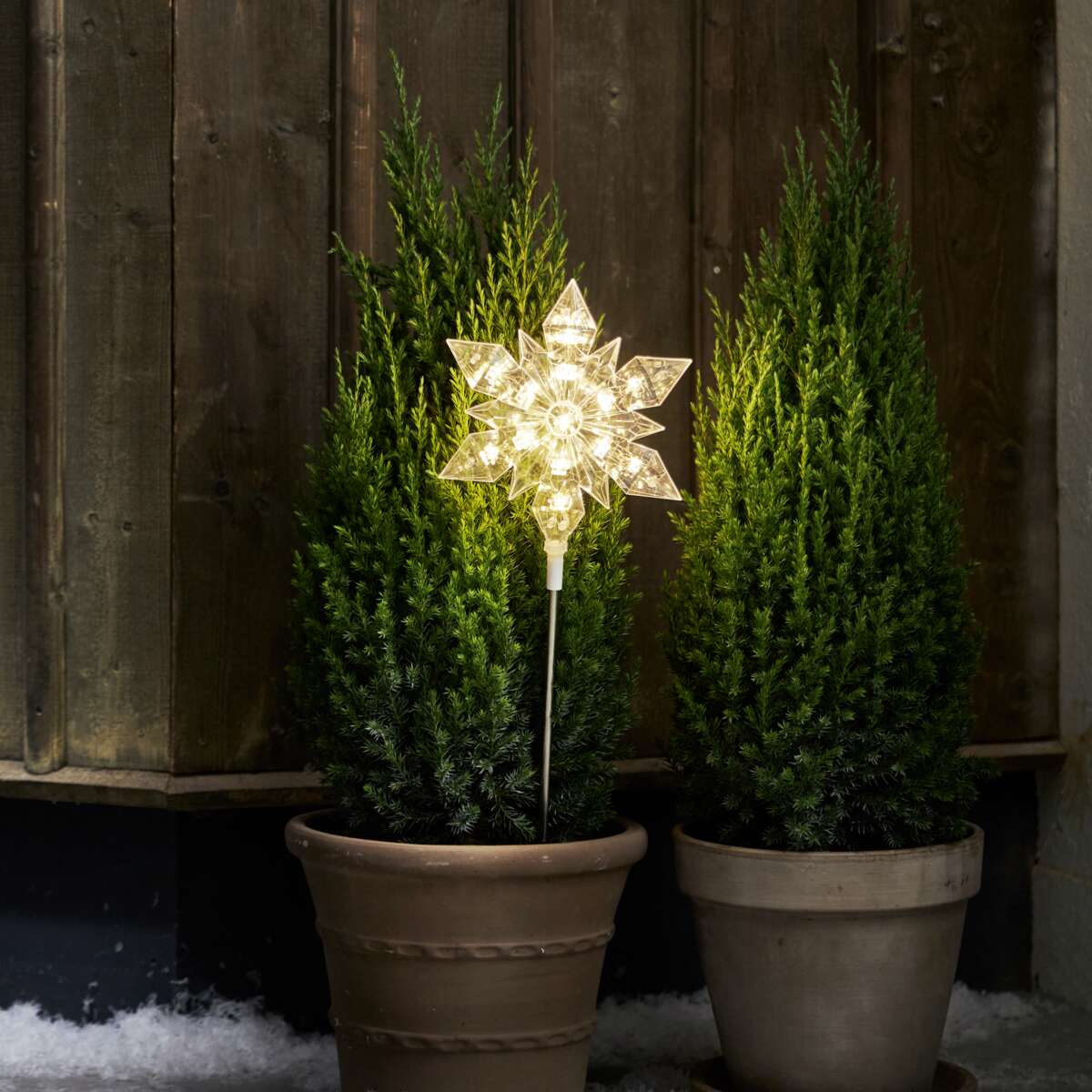 Flocke snø LED-lys jordspyd